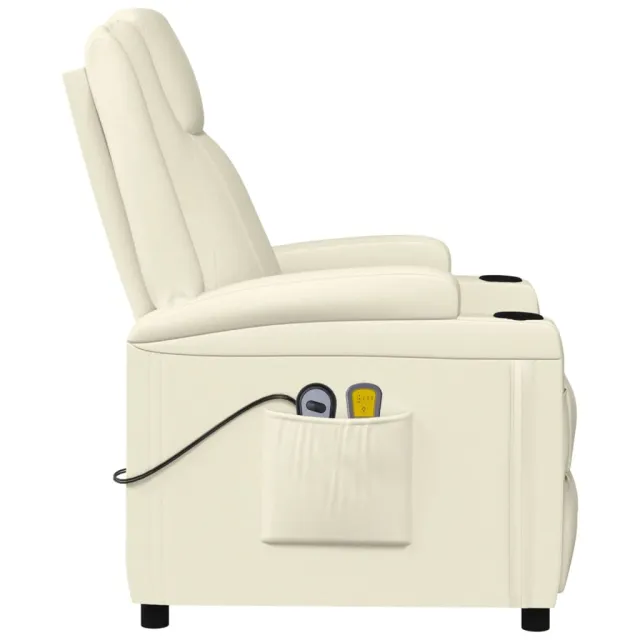 Fauteuil de massage Blanc crème Similicuir