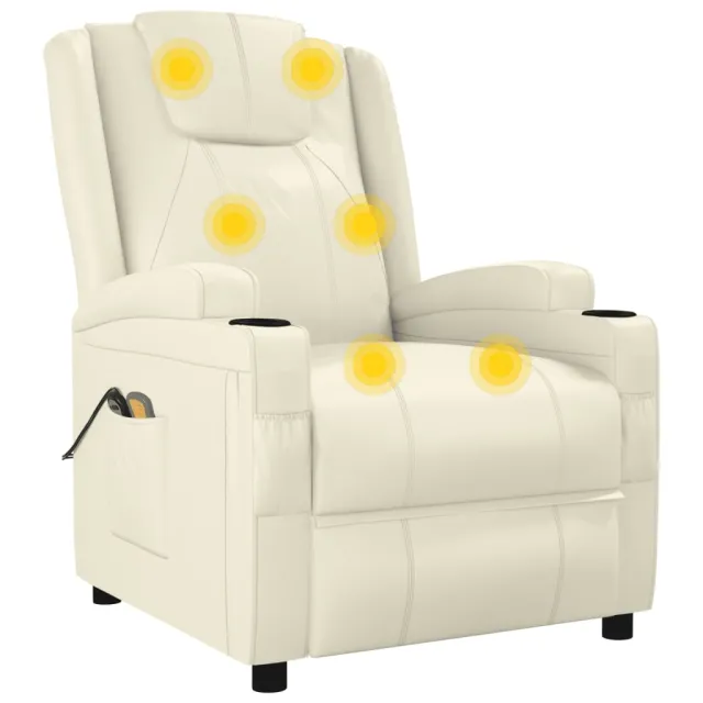 Fauteuil de massage Blanc crème Similicuir