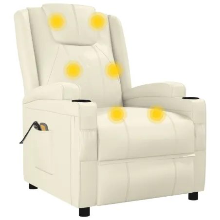 Fauteuil de massage Blanc crème Similicuir