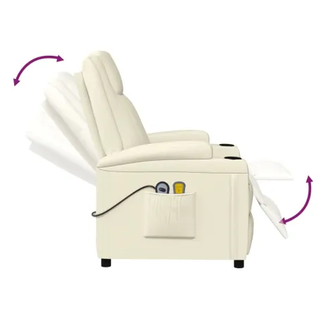 Fauteuil de massage Blanc crème Similicuir