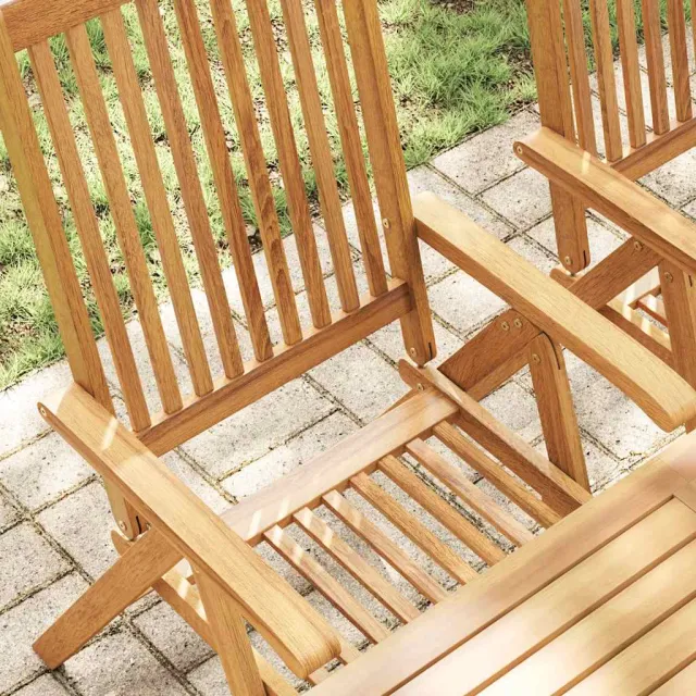 Chaises pliables de jardin lot de 3 Bois d'acacia solide