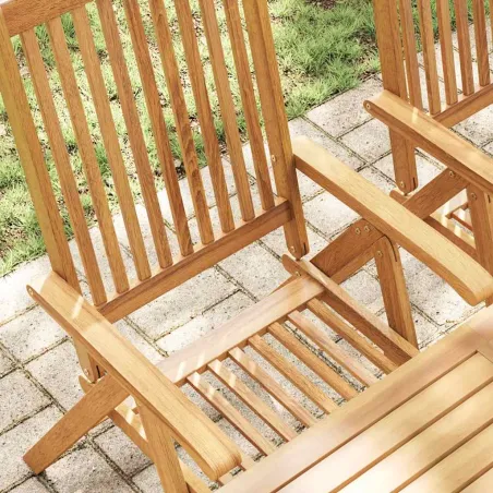 Chaises pliables de jardin lot de 3 Bois d'acacia solide