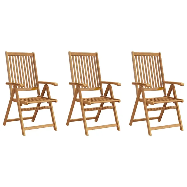Chaises pliables de jardin lot de 3 Bois d'acacia solide