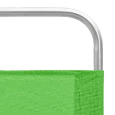Chaises de plage pliables lot de 2 Vert Tissu