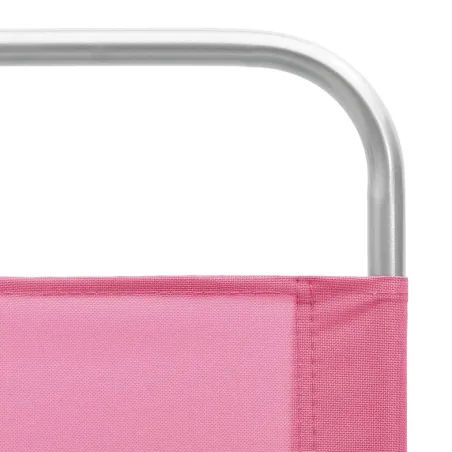 Chaises de plage pliables lot de 2 Rose Tissu