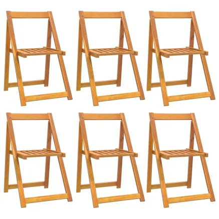 Chaises pliables de jardin lot de 6 Bois d'acacia massif 2