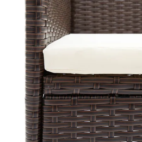 Chaises à manger de jardin lot de 2 Résine tressée Marron