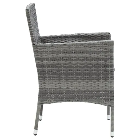 Chaises à manger de jardin lot de 4 Résine tressée Gris