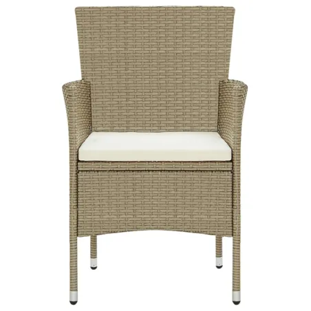 Chaises à manger de jardin lot de 4 Résine tressée Beige