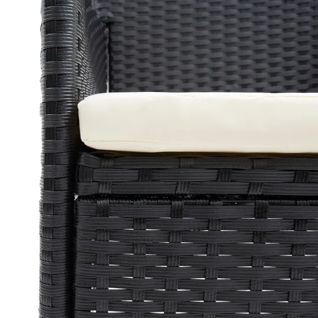 Chaises à manger de jardin lot de 4 Résine tressée Noir