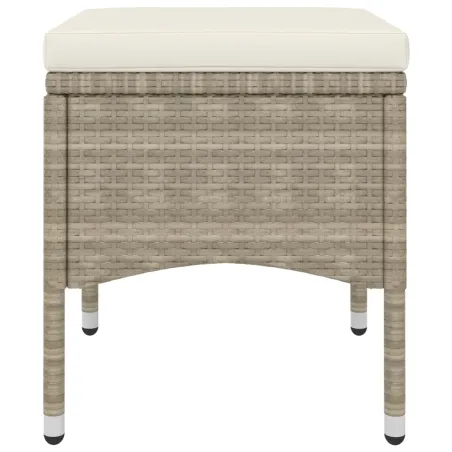 Jeu de chaise et tabouret de jardin 4 pcs Résine tressée Beige