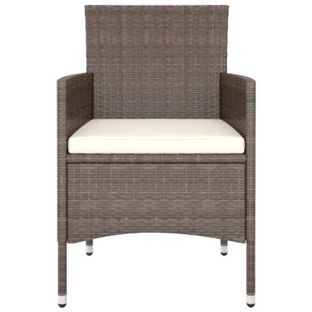 Jeu de chaise et tabouret de jardin 4 pcs Résine tressée Marron