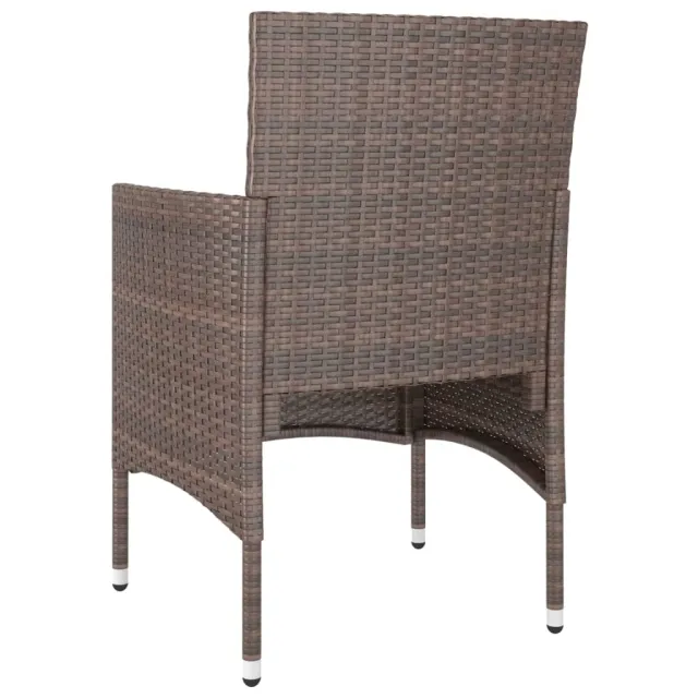 Jeu de chaise et tabouret de jardin 4 pcs Résine tressée Marron