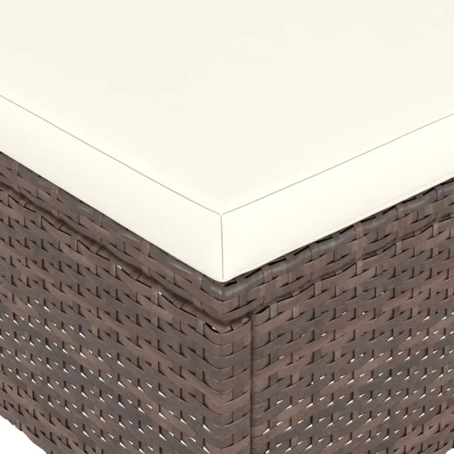 Jeu de chaise et tabouret de jardin 4 pcs Résine tressée Marron