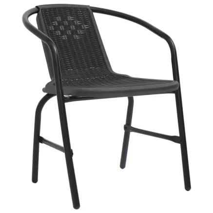 Chaises de jardin lot de 4 Rotin plastique et acier 110 kg 2