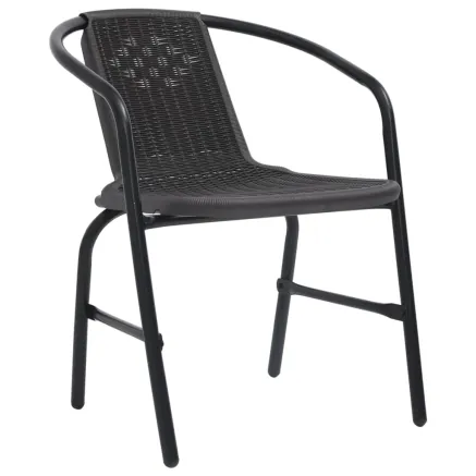 Chaises de jardin lot de 8 Rotin plastique et acier 110 kg 2