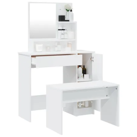 Ensemble de coiffeuse Blanc 86,5x35x136 cm