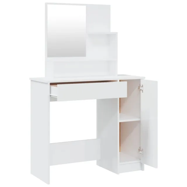 Ensemble de coiffeuse Blanc brillant 86,5x35x136 cm