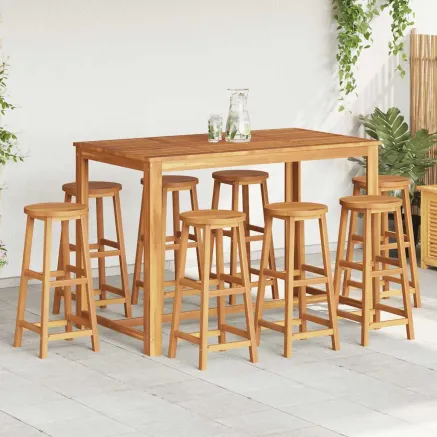 Tabourets de bar lot de 8 bois massif d'acacia