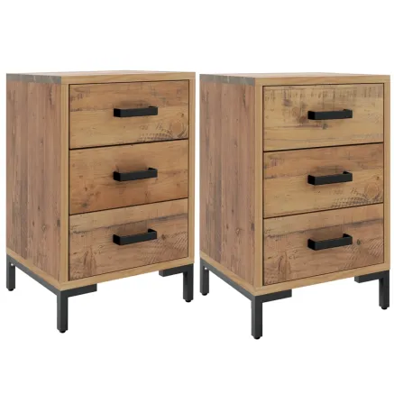 Tables de chevet 2 pcs 40x30x55 cm Bois de pin massif 2