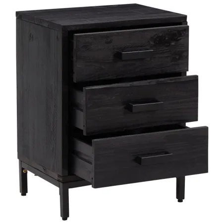 Tables de chevet 2 pcs Noir 40x30x55 cm Bois de pin massif