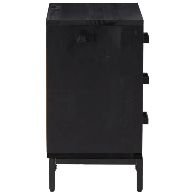 Tables de chevet 2 pcs Noir 40x30x55 cm Bois de pin massif