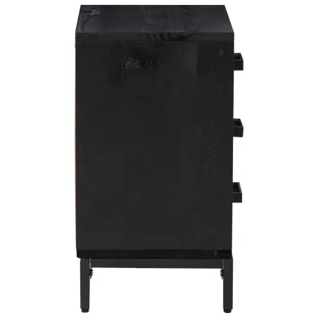 Tables de chevet 2 pcs Noir 40x30x55 cm Bois de pin massif