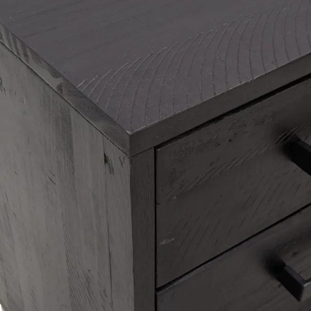 Tables de chevet 2 pcs Noir 40x30x55 cm Bois de pin massif