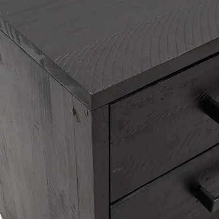 Tables de chevet 2 pcs Noir 40x30x55 cm Bois de pin massif