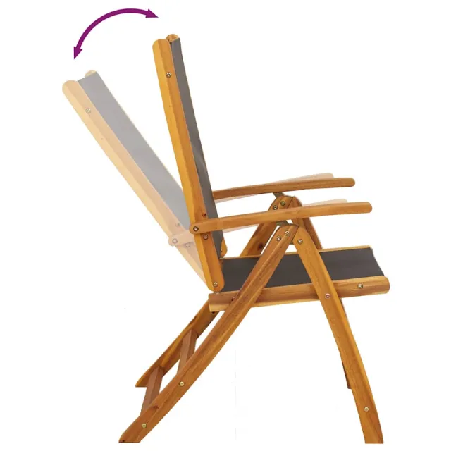 Chaises de jardin pliantes lot de 6 acacia massif et textilène