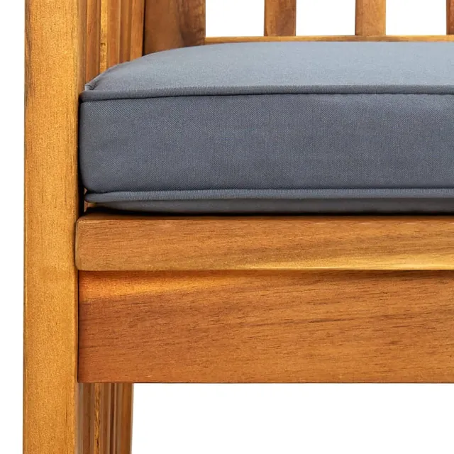 Chaises à manger de jardin lot de 3 et coussins Bois d'acacia