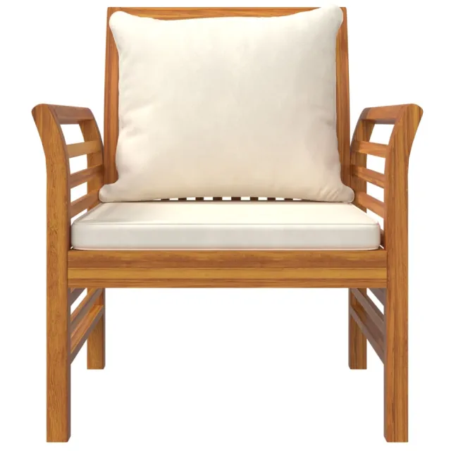 Chaises de canapé et coussins blanc crème lot de 2 Bois acacia