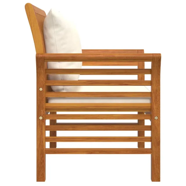 Chaises de canapé et coussins blanc crème lot de 2 Bois acacia