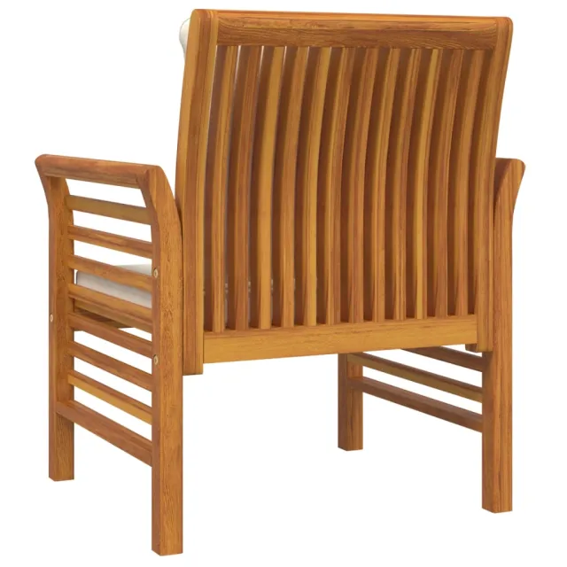 Chaises de canapé et coussins blanc crème lot de 2 Bois acacia