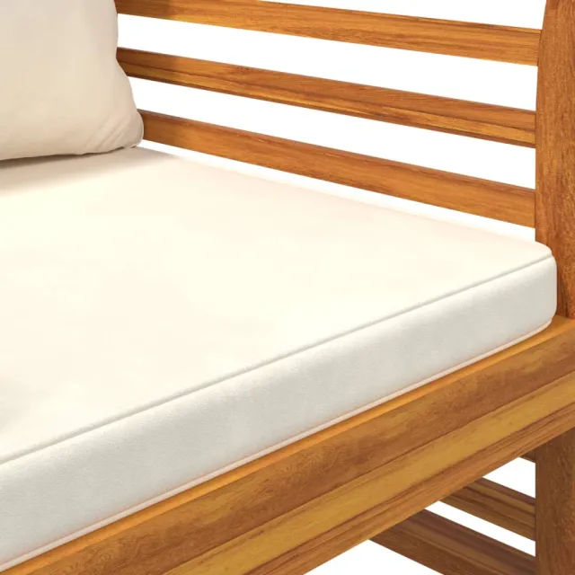 Chaises de canapé et coussins blanc crème lot de 2 Bois acacia