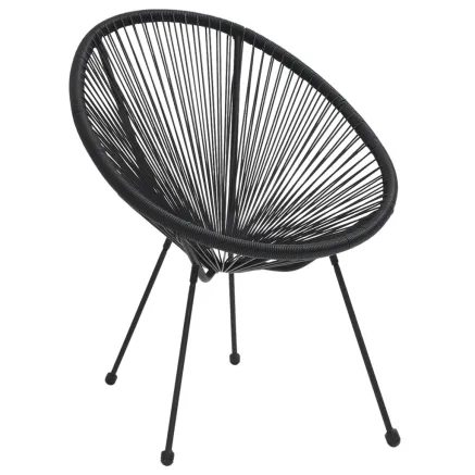 Chaises de jardin en forme de lune lot de 2 Rotin Noir 2
