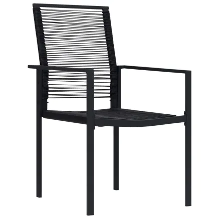 Chaises de jardin lot de 2 Rotin PVC Noir 2