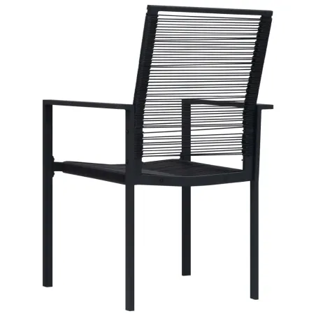 Chaises de jardin lot de 2 Rotin PVC Noir
