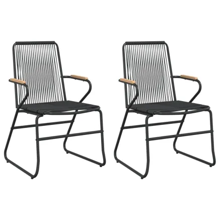 Chaises de jardin lot de 2 noir 58x59x85,5 cm Rotin PVC 2