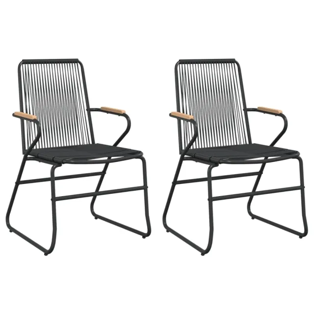 Chaises de jardin lot de 2 noir 58x59x85,5 cm Rotin PVC