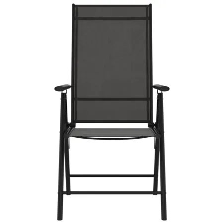 Chaises de jardin pliables lot de 6 Textilène Noir