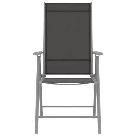 Chaises de jardin pliables lot de 2 Textilène Noir