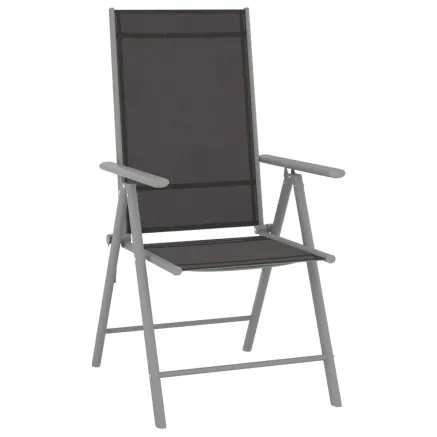 Chaises de jardin pliables lot de 6 Textilène Noir 2