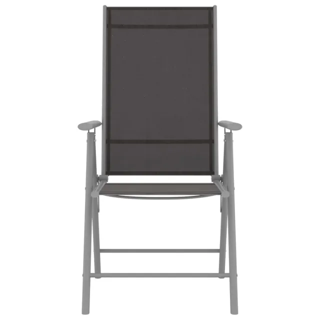 Chaises de jardin pliables lot de 6 Textilène Noir