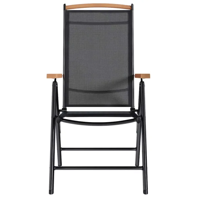 Chaises de jardin pliables lot de 6 Textilène Noir