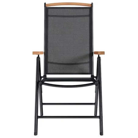 Chaises de jardin pliables lot de 6 Textilène Noir