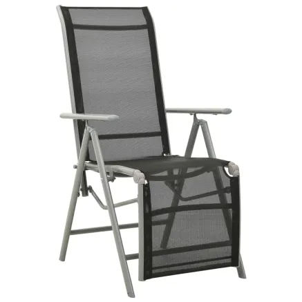 Chaises de jardin lot de 2 Textilène et aluminium Argenté 2
