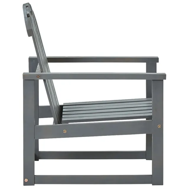 Chaises de jardin lot de 2 Gris Bois d'acacia solide