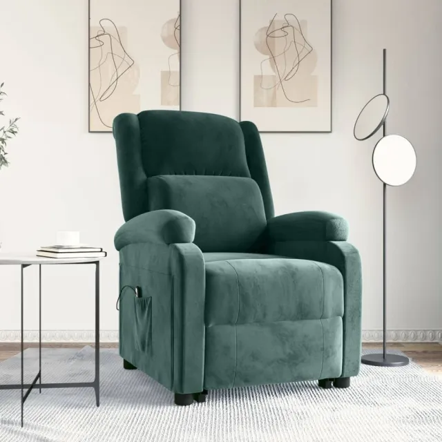 Fauteuil vert foncé velours