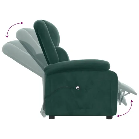 Fauteuil vert foncé velours